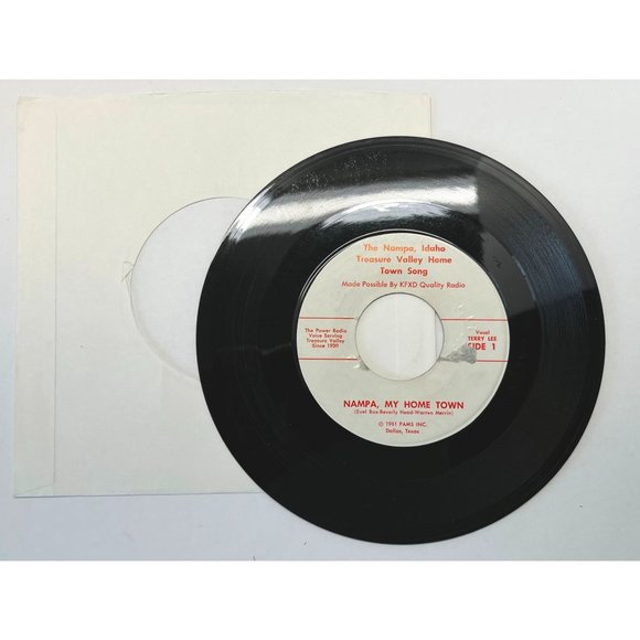Nampa My Home Town Song 45 Record KFXD Radio 1961 Idaho Private Press - Picture 3 of 4